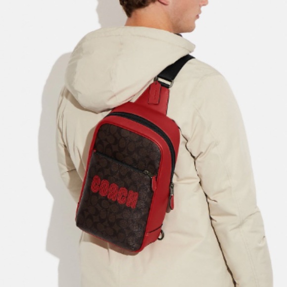 NWT Coach Westway backpack in Colorblock Signature Canvas with Coach Patch Sling - Picture 1 of 13